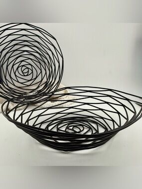 2 metal, black powder-coated serving baskets.  TableCraft Artisan Collection. 8”